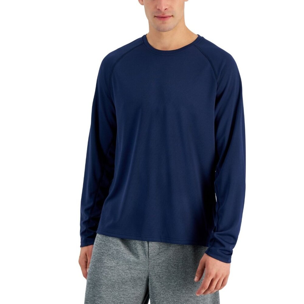 ID Ideology Men's Rapidry Raglan-Sleeve T-Shirt, Indigo Sea, Size M, NWT